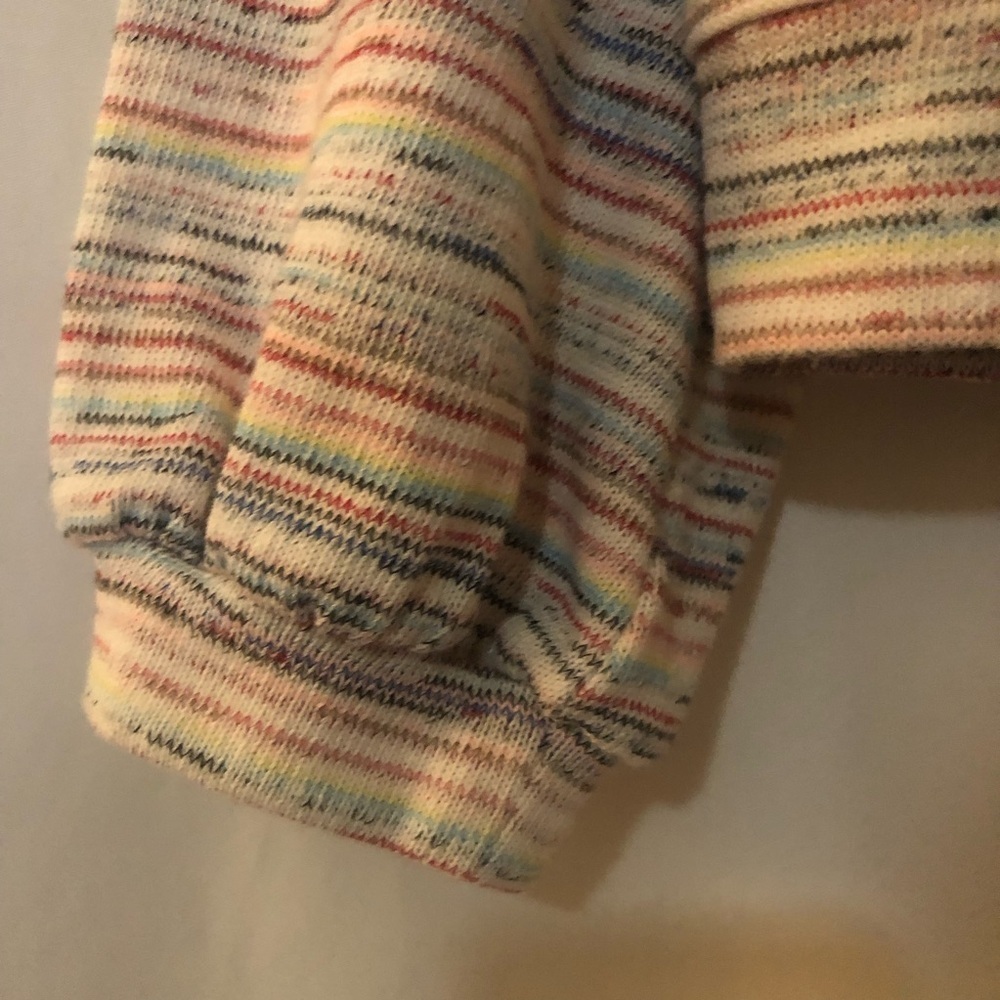 MADEWELL Bubble Sleeve Crop Top in Rainbow Stripe Size XS - Picture 7 of 10